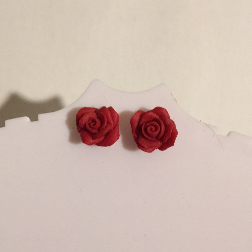 Red Rose Earrings